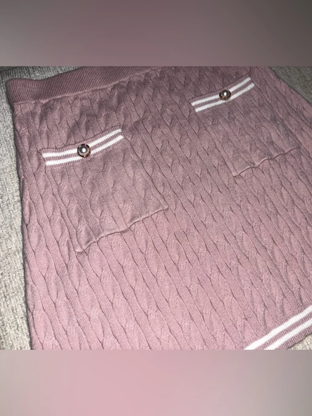 Sincerely Jules Small Pink Cable Knit Mini Skirt Coquette Preppy Soft Girl Chic